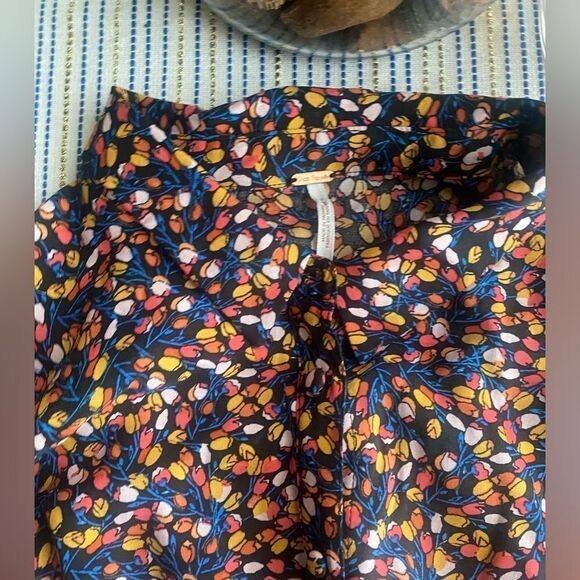 Free People Women’s Print Floral Boho Maxi Dress Multicolored Sz XS Long Sleeve - Picture 7 of 12